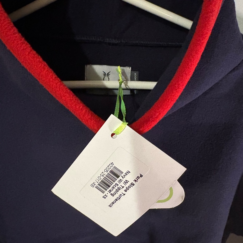 Dudley Stephens Navy Park Slope with Red Tipping in Vello Fleece NWT - Picture 2 of 5